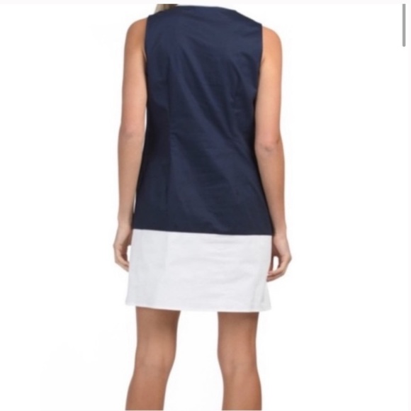 Sail To Sable Navy White Sleeveless V-Neck Dress - Picture 7 of 7